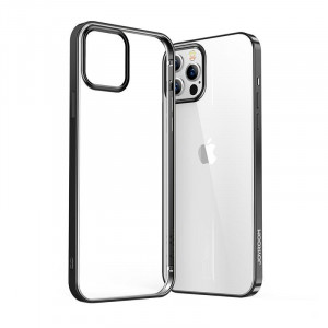 Прозрачен ултратънък гръб JOYROOM New Beautiful с цветна рамка - iPhone 12 mini черен - Img 1