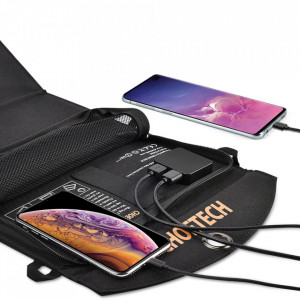 Сгъваемо соларно зарядно CHOETECH 19W 2x USB Type A черно - Img 2