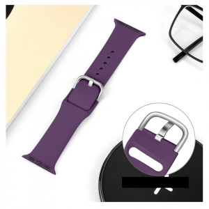Силиконова каишка APS - Apple Watch 41mm Series 9 / 41mm Series 8 / 41mm Series 7 / 40mm Series 6 / 40mm SE / 40mm Series 5 / 40mm Series 4 / 38mm Series 3 / 38mm Series 2 жълт - Img 3