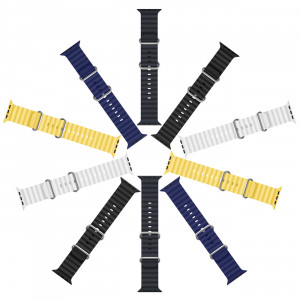 Силиконова каишка Dux Ducis OceanWave - Apple Watch 41mm Series 9 / 41mm Series 8 / 41mm Series 7 / 40mm Series 6 / 40mm SE / 40mm Series 5 / 40mm Series 4 / 38mm Series 3 / 38mm Series 2 / 38mm (1st gen) сив - Img 3