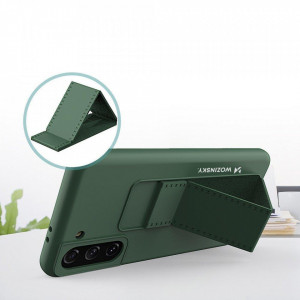 Силиконов гръб със стойка WOZINSKY Kickstand - Samsung Galaxy S21+ 5G червен - Img 4