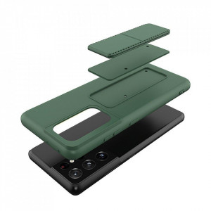 Силиконов гръб със стойка WOZINSKY Kickstand - Samsung Galaxy S21 Ultra 5G розов - Img 4