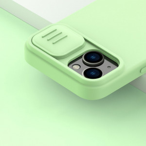 Силиконов гръб с подвижно покритие за камерата NILLKIN CamShield Silky Silicone - iPhone 14 среднощно синьо - Img 8