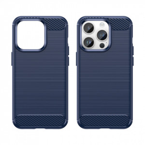 Силиконов гръб Carbon - iPhone 14 Pro Max син - Img 8