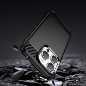 Силиконов гръб Carbon - iPhone 14 Pro Max черен - Img 3