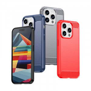 Силиконов гръб Carbon - iPhone 15 Pro черен - Img 5