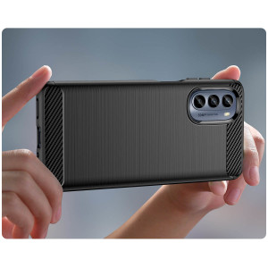 Силиконов гръб Carbon - Moto g62 5G черен - Img 5