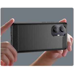 Силиконов гръб Carbon - Realme 10 Pro+ 5G черен - Img 7