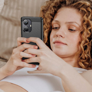 Силиконов гръб Carbon - Realme 10 Pro+ 5G черен - Img 11