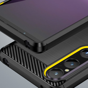Силиконов гръб Carbon - Sony Xperia 1 V черен - Img 6
