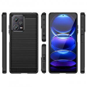 Силиконов гръб Carbon - Xiaomi Redmi Note 12 Pro+ 5G черен - Img 2