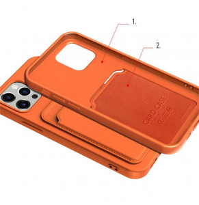 Силиконов гръб Card с портфейл за документи - Xiaomi Redmi Note 10 / 10s червен - Img 6