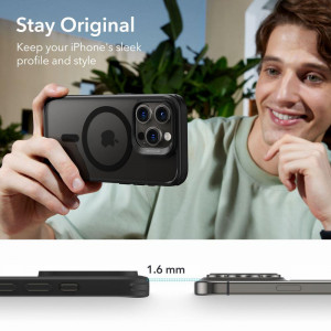 Силиконов гръб ESR Classic Hybrid Halolock MagSafe - iPhone 15 Pro Max черен мат - Img 13