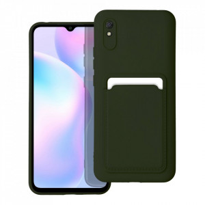Силиконов гръб FORCELL Card с портфейл за документи - Xiaomi Redmi 9A / 9AT зелен - Img 1