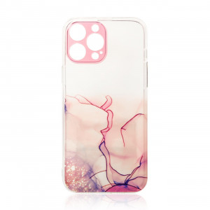 Силиконов гръб Marble - iPhone 12 Pro Max розов - Img 1
