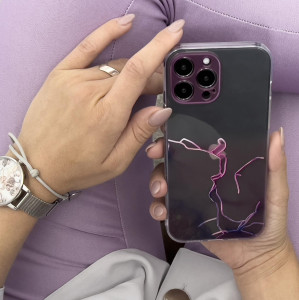 Силиконов гръб Marble - Samsung Galaxy A12 оранжев - Img 5