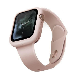 Силиконов калъф за корпус UNIQ Lino - Apple Watch 44mm Series 5 / 44mm Series 4 пудра - Img 9