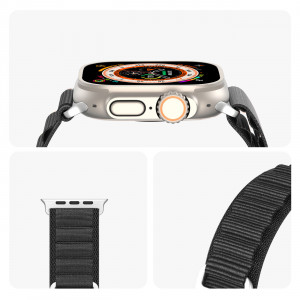 Спортна каишка Dux Ducis GS - Apple Watch Ultra 49mm / Ultra 2 49mm / 45mm Series 9 / 45mm Series 8 / 45mm Series 7 / 44mm SЕ (2nd gen) / 44mm SE / 44mm Series 6 / 44mm Series 5 / 44mm Series 4 / 42mm Series 3 / 42mm Series 2 черен - Img 9