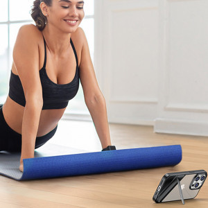 Твърд гръб с гел рамка и стойка UGREEN Kickstand - iPhone 14 Pro черен - Img 13