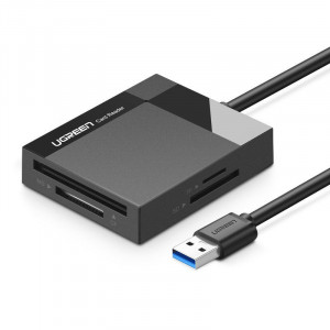 Четец за карти памет UGREEN SD / micro SD / CF / MS към USB 3.0 (30231) черен
