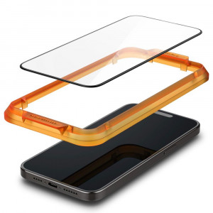 2 бр. закален стъклен протектор SPIGEN Align Master FC с инструмент за поставяне - iPhone 15 Pro Max черен - Img 5