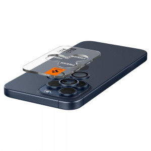 2 бр. протектор за камера SPIGEN Optik TR Ez Fit - iPhone 14 Pro / Pro Max / 15 Pro / Pro Max Titanium Blue - Img 6