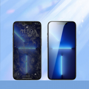 2.5D закален стъклен протектор с пълно покритие JOYROOM Knight - iPhone 13 Pro Max / 14 Plus с черна рамка (JR-H03) - Img 7