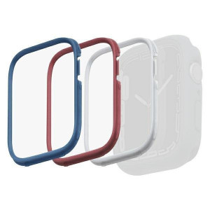 3 бр. рамки за UNIQ Moduo - Apple Watch 45mm Series 8 / 45mm Series 7 / 44mm SE / 44mm Series 6 / 44mm Series 5 / 44mm Series 4 син / червен / бял - Img 1