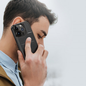 3 в 1 гръб със стойка и слот за карти Dux Ducis Rafi MagSafe със система против кражба - iPhone 14 Pro черен - Img 7