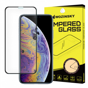 5D Full Glue закален стъклен протектор с пълно покритие WOZINSKY - iPhone X / XS / 11 Pro с черна рамка - Img 2