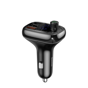 Bluetooth FM трансмитер за кола BASEUS S-13 със зарядно (Overseas Edition) черен - Img 1