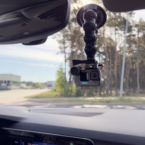 GoPro mount with suction cup - GoPro, DJI, Insta360°, SJCam, Eken sports cameras + smartphone adapter (GoPro car suction cup) черен - Img 8