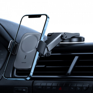 Joyroom стойка за кола Qi Wireless Induction зарядно 15W (MagSafe - iPhone Compatible) - Dashboard (JR-ZS295) черен - Img 2