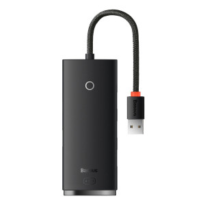 USB хъб BASEUS Lite Series 4в1 USB Type A към 4x USB Type A 3.0 0.25m (WKQX030001) черен - Img 1