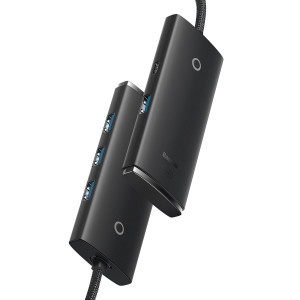 USB хъб BASEUS Lite Series USB Type A към 4x USB Type A 3.0 5Gb / s (WKQX030101) черен - Img 3