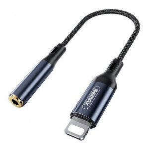 Адаптер за слушалки REMAX Sury Series Lightning към мини жак 3.5mm 13cm (RL-LA13i) графит - Img 1