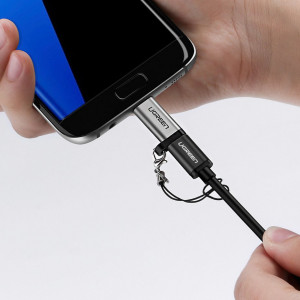 Адаптер UGREEN Micro USB към USB Type C с отвор за ключодържател (50590) сив - Img 7