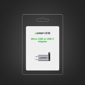 Адаптер UGREEN Micro USB към USB Type C с отвор за ключодържател (50590) сив - Img 11