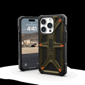 Армиран гръб UAG Monarch - iPhone 15 Pro зелен кевлар - Img 3