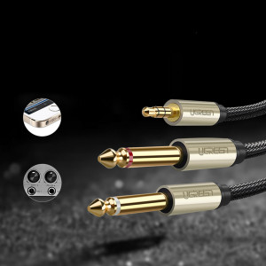 Аудио кабел UGREEN жак 3.5mm към 2x жак 6.35mm 1m сив (AV126) - Img 11