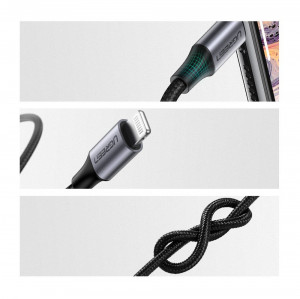 Аудио кабел UGREEN жак 3.5mm към MFi Lightning 1m сив (70509) - Img 6
