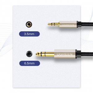 Аудио кабел UGREEN TRS жак 3.5mm към жак 6.35mm 2m сив - Img 8