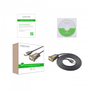 Видео адаптер UGREEN USB Type A към DB9 RS-232 1.5m сив (CR104) - Img 3