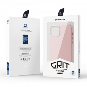 Гръб от еко кожа DUX DUCIS Grit MagSafe - iPhone 14 Plus розов - Img 5