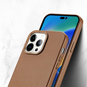 Гръб от еко кожа DUX DUCIS Grit MagSafe - iPhone 14 Pro Max кафяв - Img 7