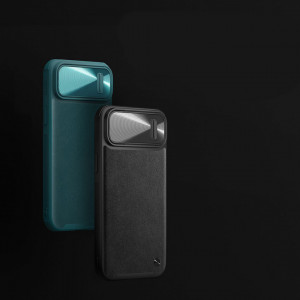 Гръб от естествена кожа с подвижно покритие за камерата NILLKIN CamShield Leather S - iPhone 14 черен - Img 7