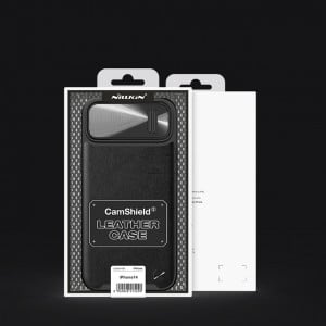Гръб от естествена кожа с подвижно покритие за камерата NILLKIN CamShield Leather S - iPhone 14 зелен - Img 5