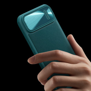 Гръб от естествена кожа с подвижно покритие за камерата NILLKIN CamShield Leather S - iPhone 14 Plus черен - Img 9