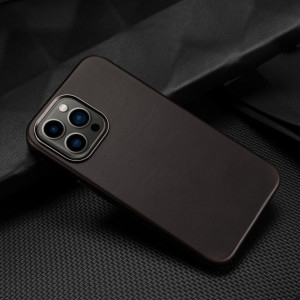 Гръб от естествена кожа DUX DUCIS Naples MagSafe - iPhone 13 Pro Max тъмнокафяв - Img 8