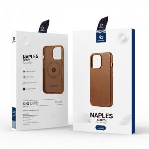 Гръб от естествена кожа DUX DUCIS Naples MagSafe - iPhone 14 Pro Max кафяв - Img 5